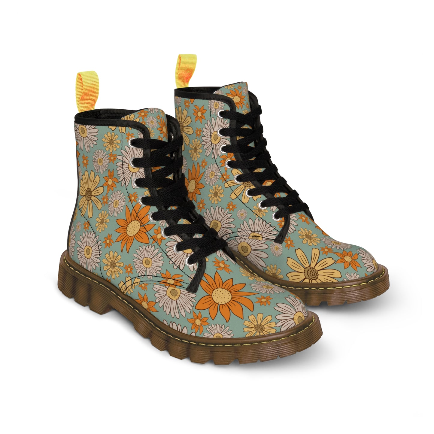 Work Boots Flower Power