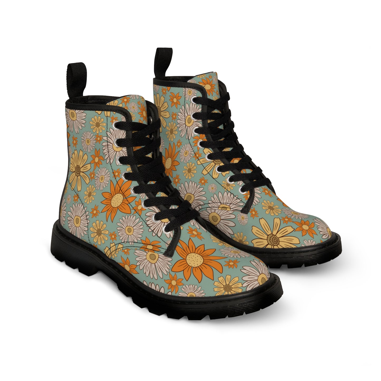 Work Boots Flower Power